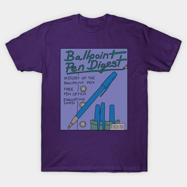 Ballpoint Pen Digest Magazine T-Shirt by saintpetty